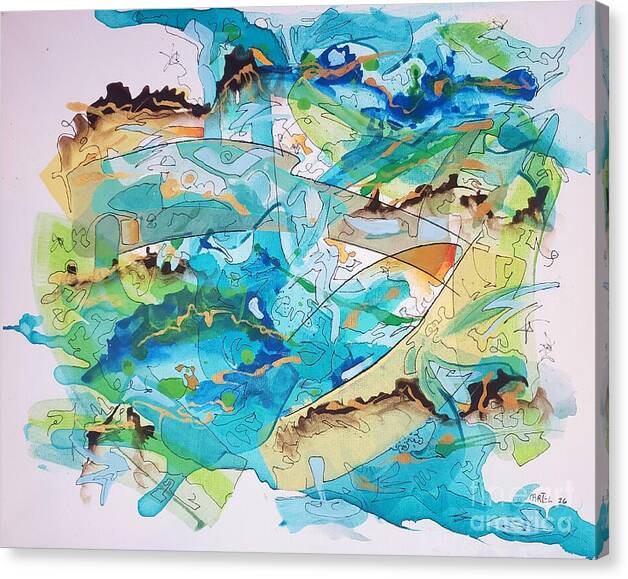 Aqualand - Impression toile sur cadre de bois
