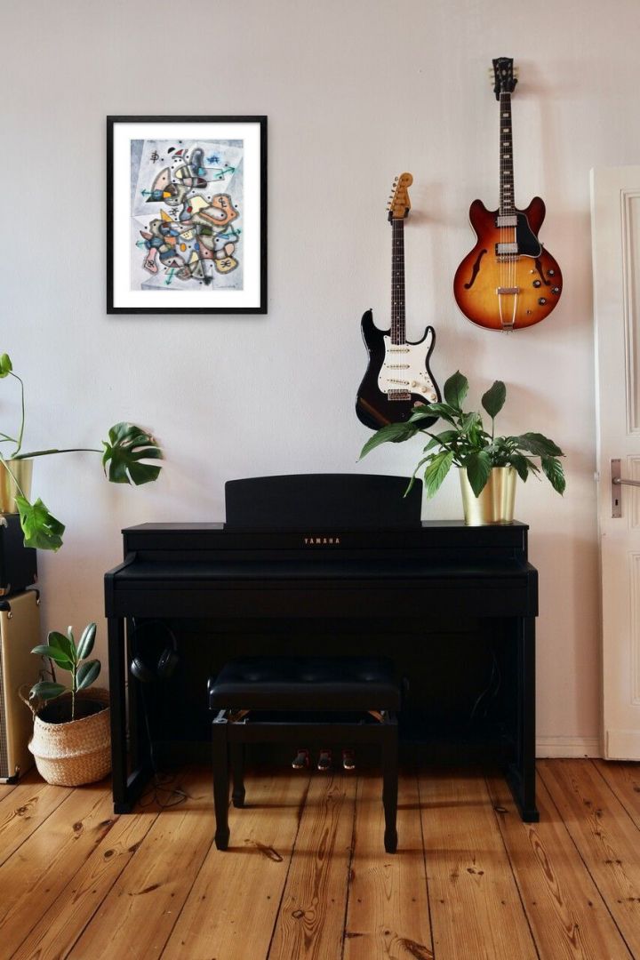 Conciliabule - Dessin sur papier 12 x 9 po. techniques mixtes