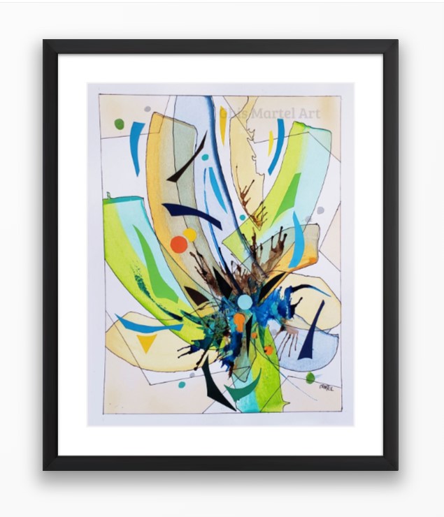 Éclats multiples 4 - Acrylique sur papier (11 x 14 po.) techniques mixtes