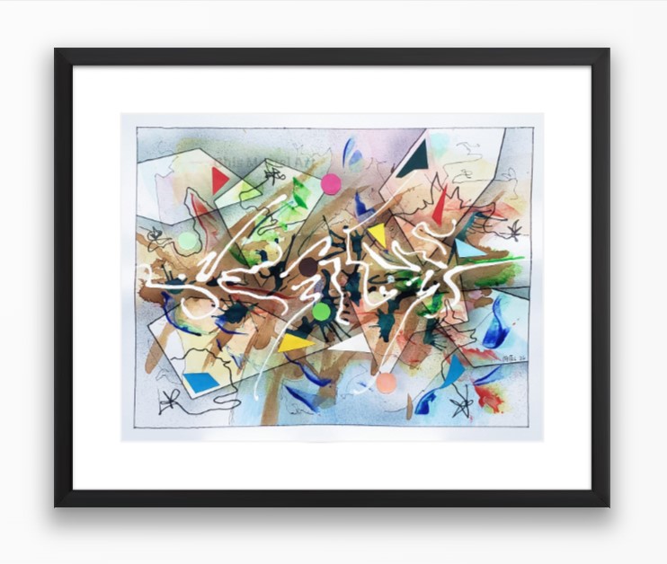 Éclats multiples 6 - Acrylique sur papier (11 x 14 po.) techniques mixtes