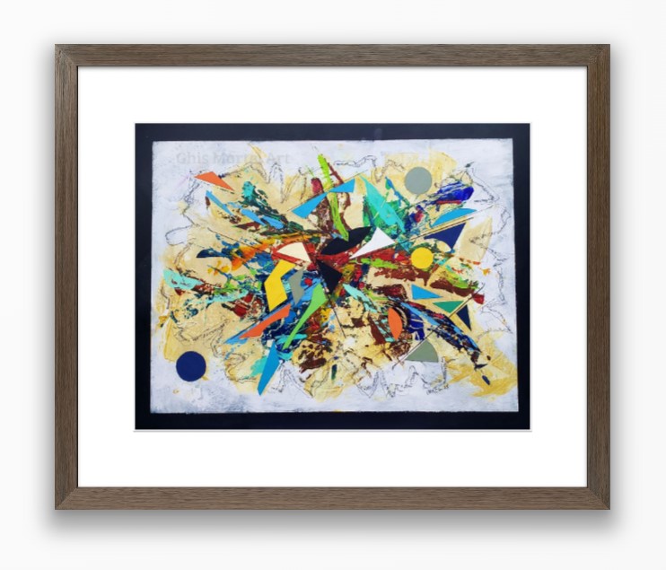 Fragmentum - Acrylique sur bois (14 x 18 po.) techniques mixtes