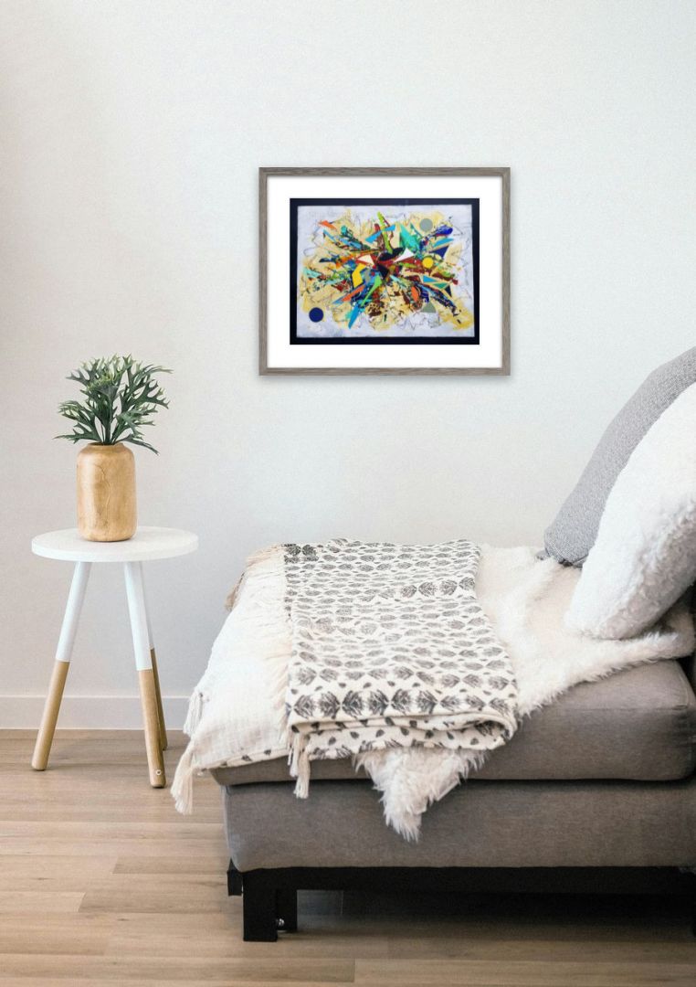 Fragmentum - Acrylique sur bois (14 x 18 po.) techniques mixtes