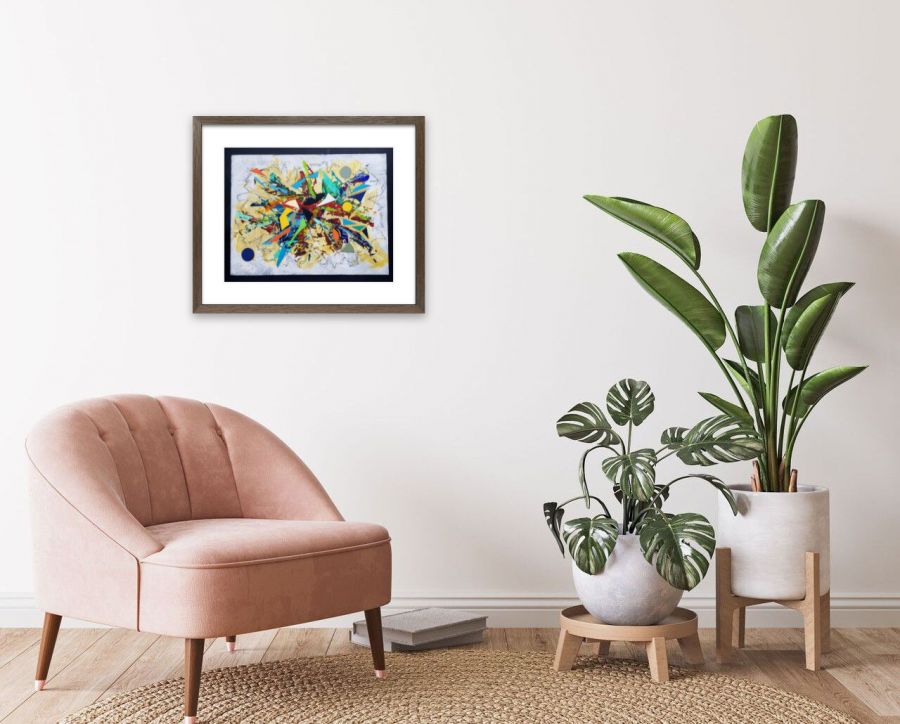 Fragmentum - Acrylique sur bois (14 x 18 po.) techniques mixtes