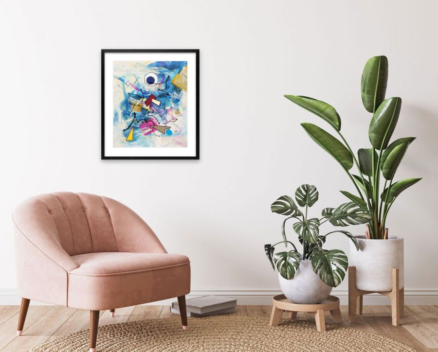 Lunarium - Acrylique sur bois (12 x 10 po.) techniques mixtes