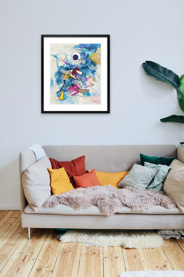 Lunarium - Acrylique sur bois (12 x 10 po.) techniques mixtes