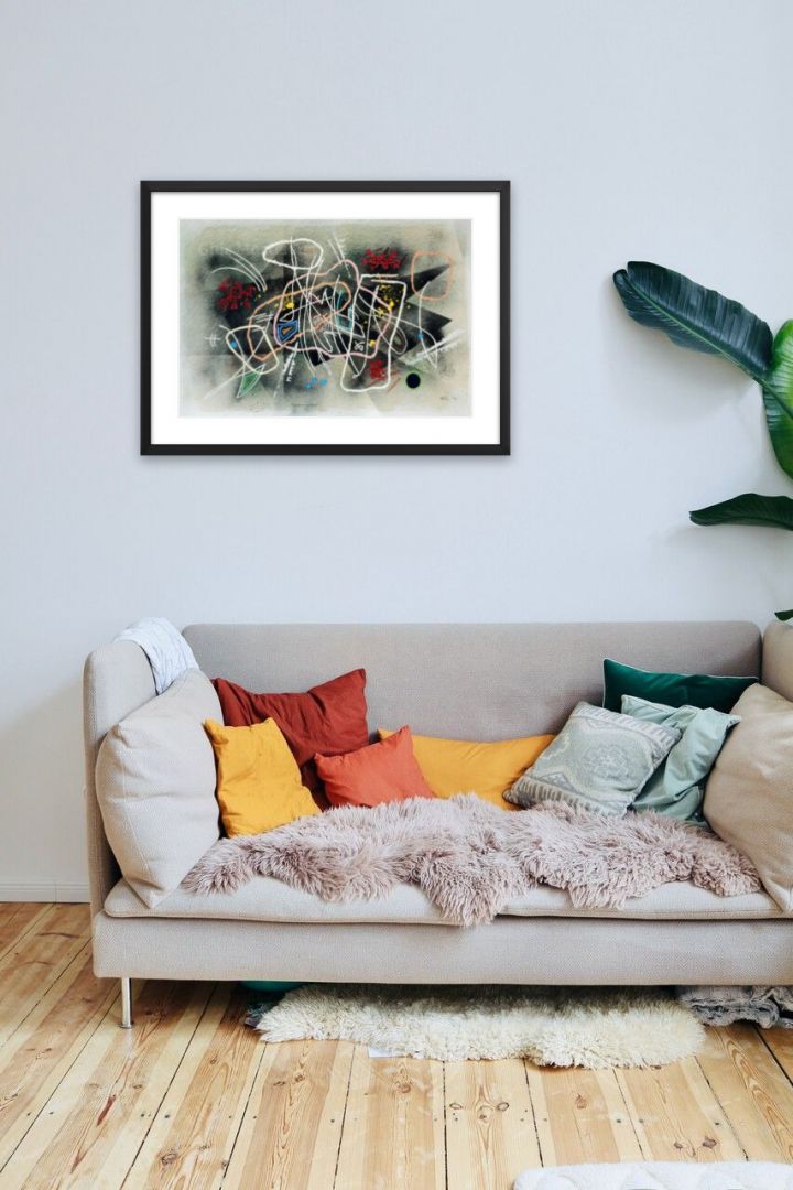 Mouvement Lyrique - Dessin sur papier 14 x 21 po. techniques mixtes