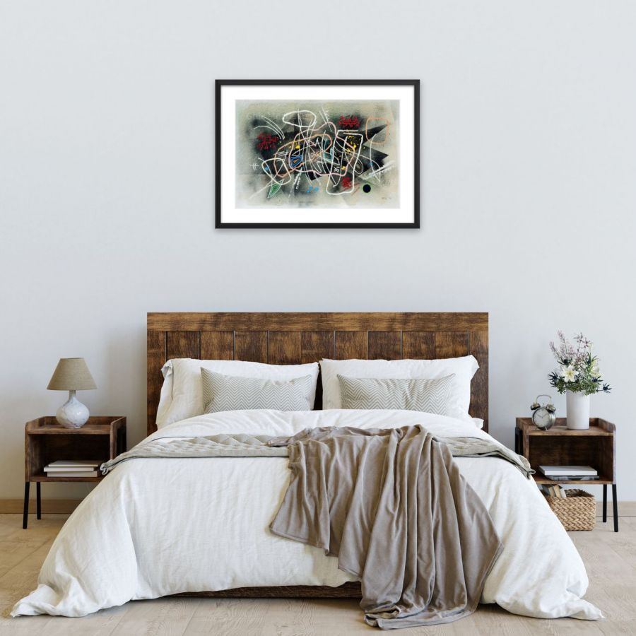 Mouvement Lyrique - Dessin sur papier 14 x 21 po. techniques mixtes