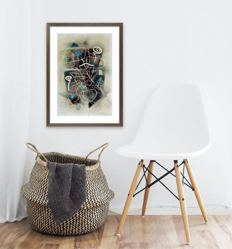 Poésie - Dessin sur papier 21 x 14 po. techniques mixtes