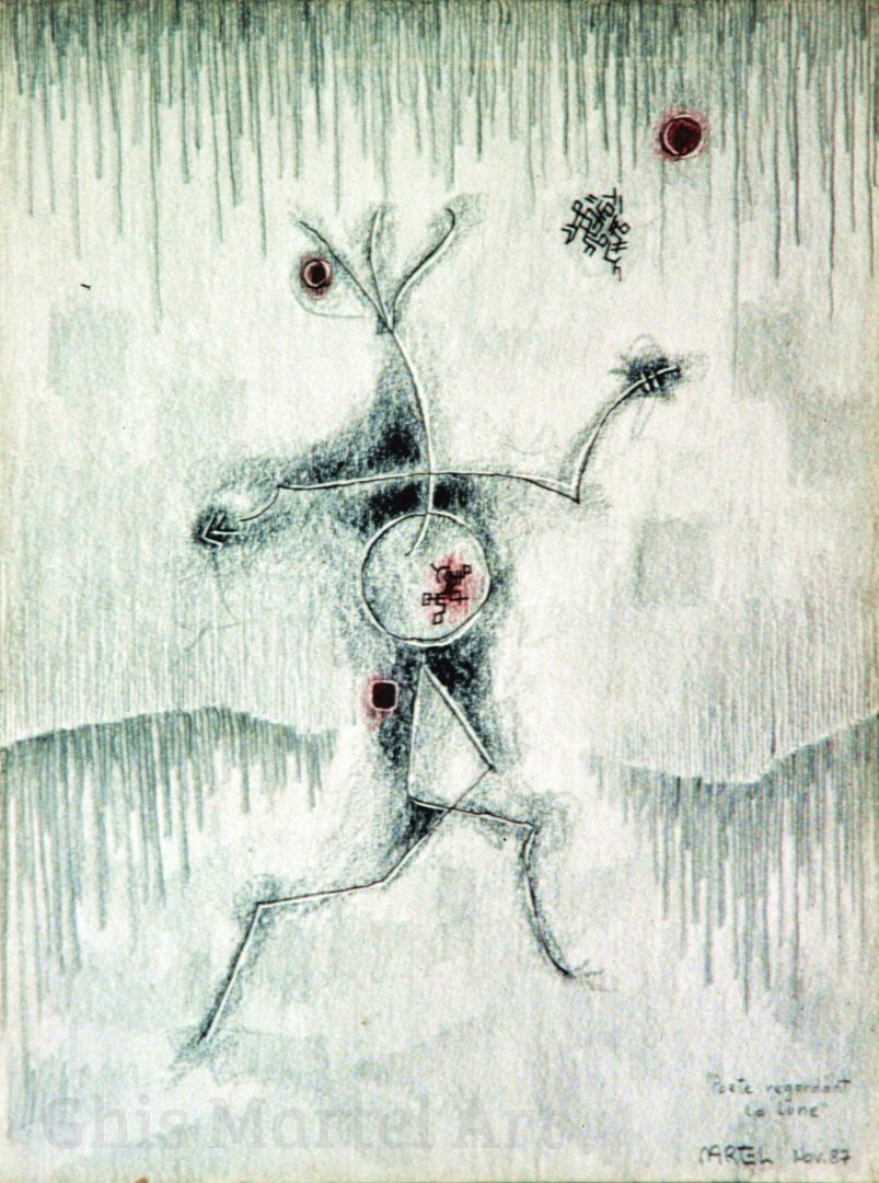 Poète regardant la lune 