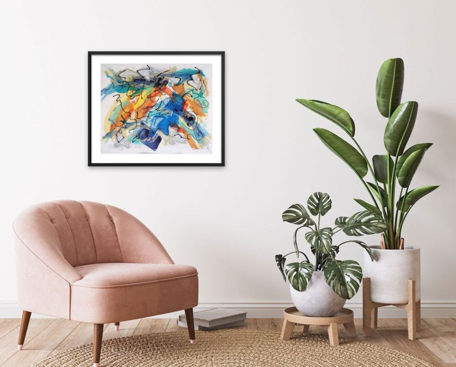 Sans Titre 7 - Acrylique sur toile 20 x 16 po., techniques mixtes