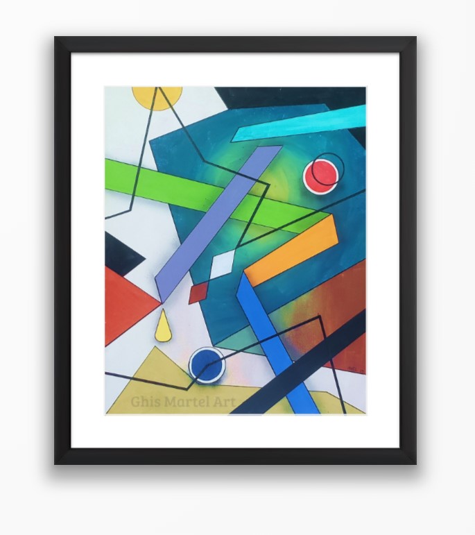 Tangente Angulaire - acrylique sur toile (14 x 20 po.) 