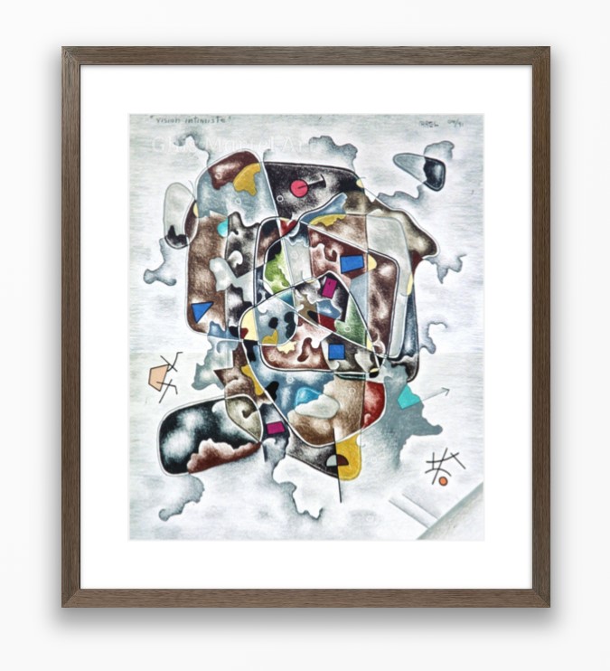 Vision intimiste - dessin sur papier 14 x 17 po. techniques mixes