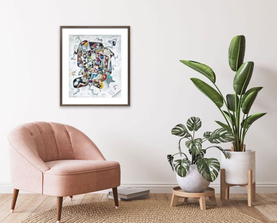 Vision intimiste - dessin sur papier 14 x 17 po. techniques mixes