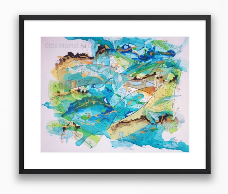 Aqualand - Acrylique sur toile (20 x 16 po.)