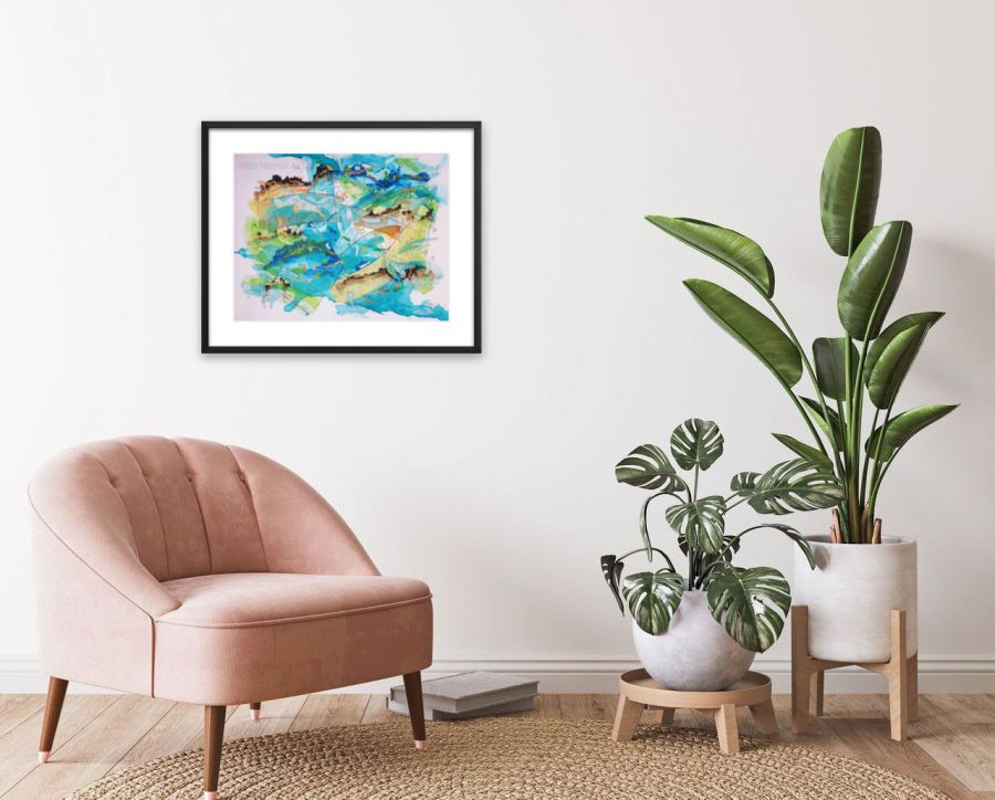 Aqualand - Acrylique sur toile (20 x 16 po.)