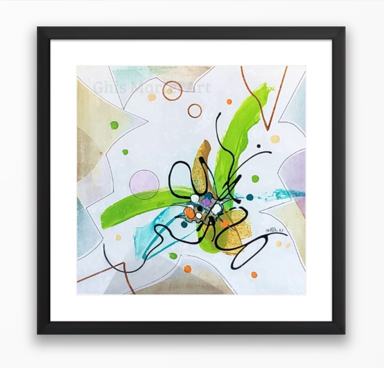 Voltina - Acryliques sur bois 12 x 12 po. techniques mixtes